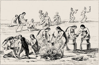 índigenas preparando comida